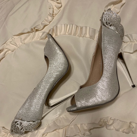 silver butterfly shoes